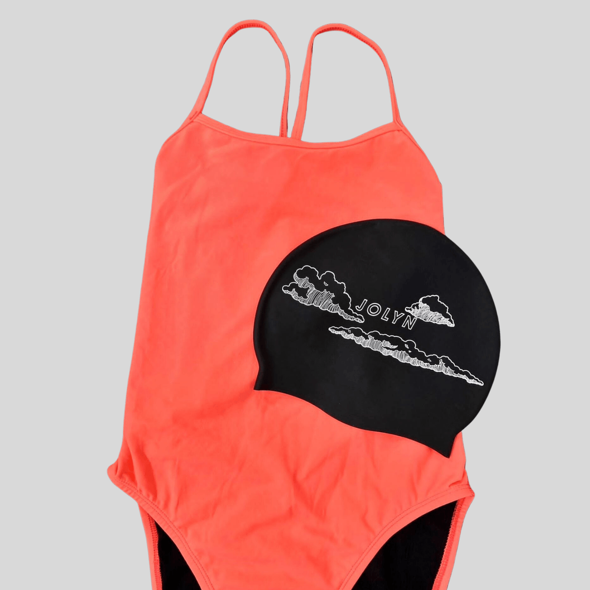 Printed Silicone JOLYN Exclusive Logo Swim Cap - Goldie