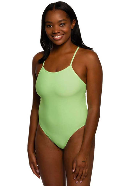 Lime green sale and black swimsuit